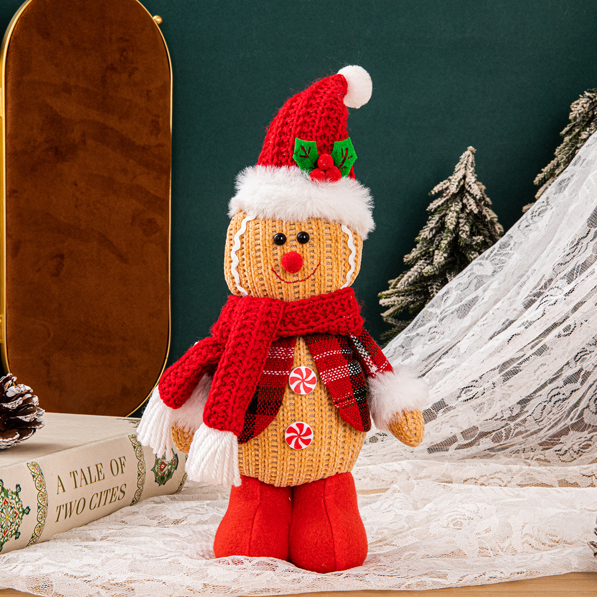 Decorative supplies gingerbread man doll ornaments Saint party scene layout children's gifts dolls Christmas tree ornaments