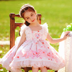 一件代發2024夏季新款女童洛麗塔Lolita可愛卡通公主裙兒童蓬蓬裙