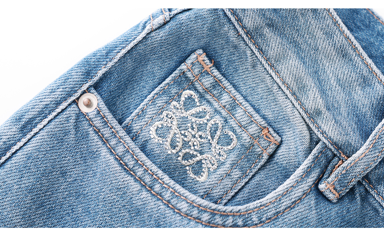Quần jean ống rộng vải Tencel cotton phong cách retro, dáng suông rũ nhẹ mùa hè — xanh lam chi tiết 28