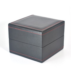 PU皮手錶盒廠家 手錶包裝盒 翻蓋包裝表盒 內外全皮雙色表盒