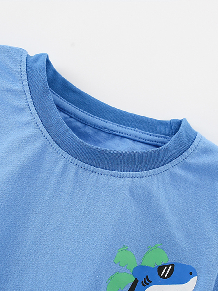 Malwee transfronterizo juego de niños verano nuevo estilo europeo y americano de niños de cuello redondo de manga corta pantalones de moda de dos piezas