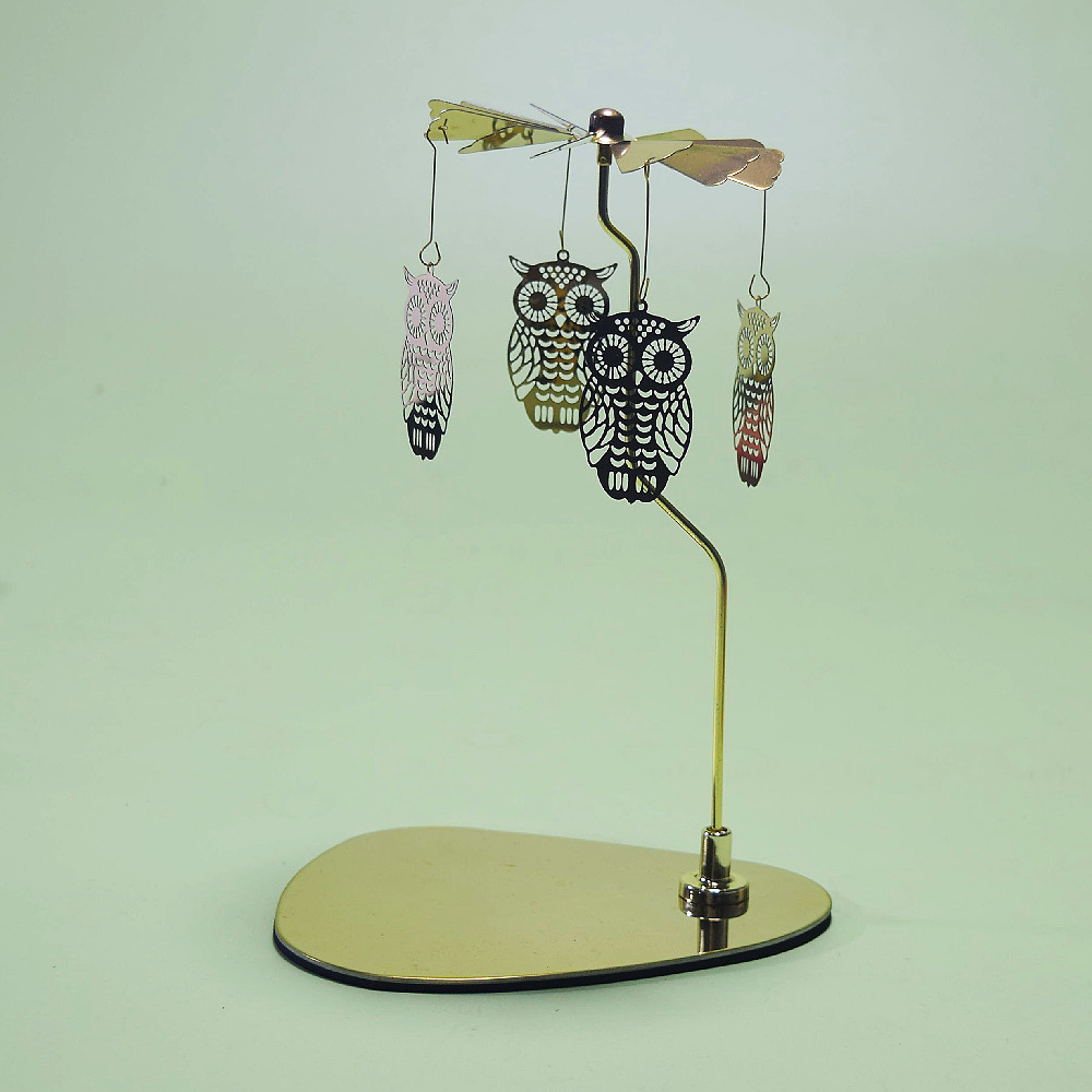 INS Amazon fuente Navidad aromaterapia Acero inoxidable doles triángulo redondo bandeja giratoria candelabro linterna