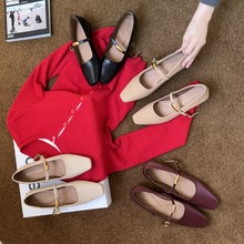 2025春季浅口低跟晚晚鞋小香风仙女风方头玛丽珍鞋女粗跟单鞋