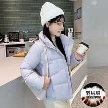 羽绒服女短款2025新款韩版宽松白鸭绒时尚立领i冬季羽绒服可爱