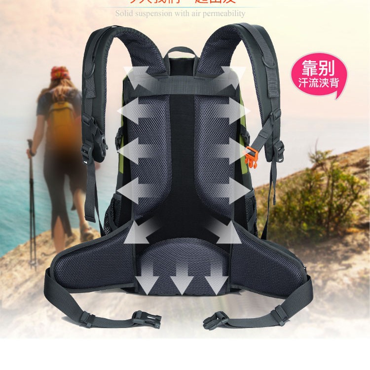 Mochila personalizada logo transfronteriza bolsa de montaña bolsa de alta capacidad al aire libre 45L bolsa de senderismo bolsa de ciclismo reflectante