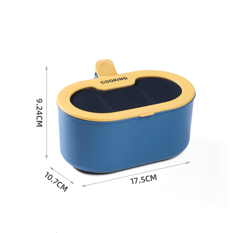 Caja de condimentos multi-rejilla combinación de almacenamiento traje de cocina del hogar suministros condimento JAR sal azúcar gourmet en polvo caja de almacenamiento de tres rejillas