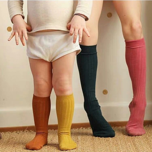 Spanish children's sock hole garter socks plain medium-length socks Instagram baby socks student socks sports socks