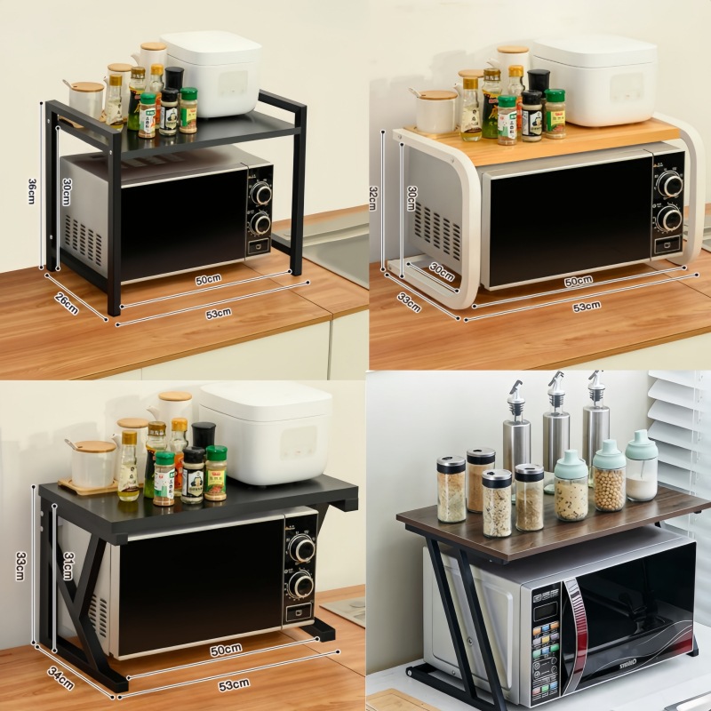 kitchen rack microwave oven rack oven rice cooker stand double-layer countertop storage rack organizer cabinet