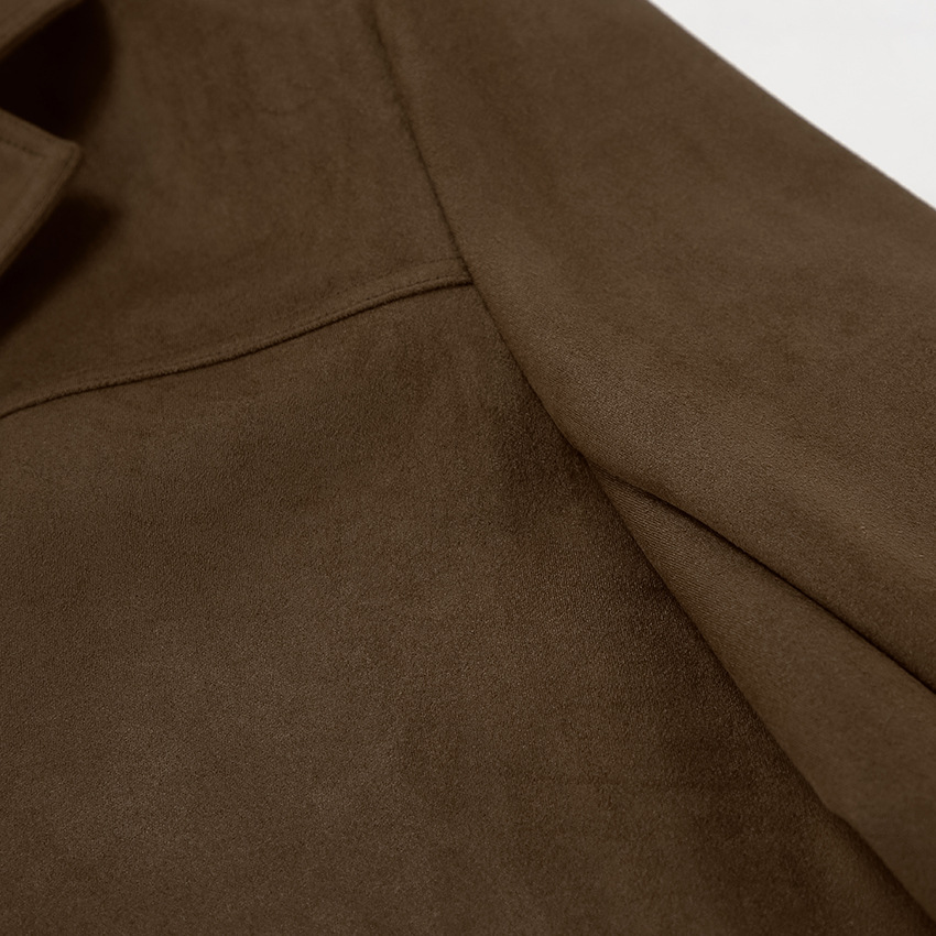 Women's Suede Coat Retro Autumn Winter Long Lapel Jacket Women_voghion.com