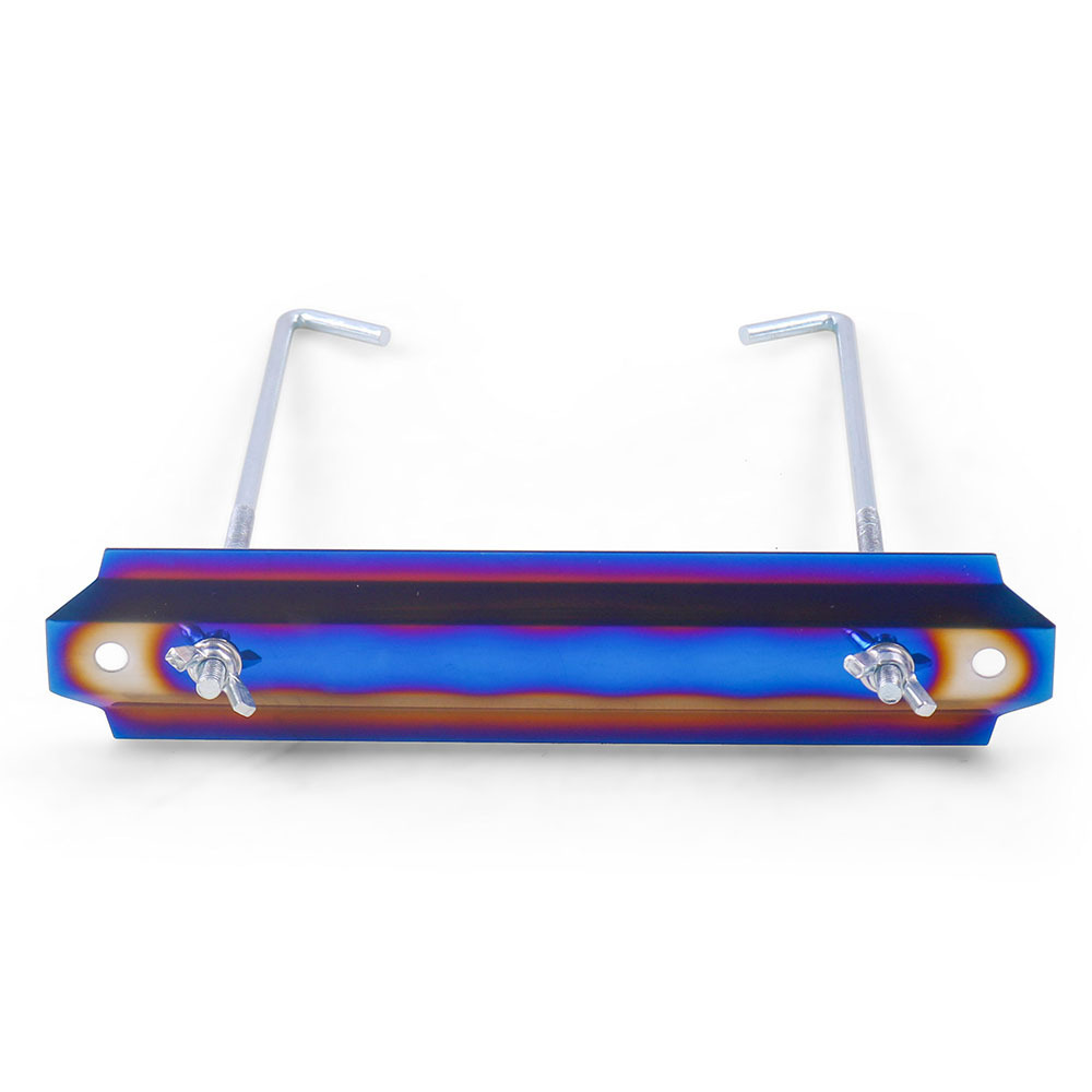 Universal car modification battery bracket, blue-coated with dazzling carbon pattern, battery fixing bracket with screw metal support