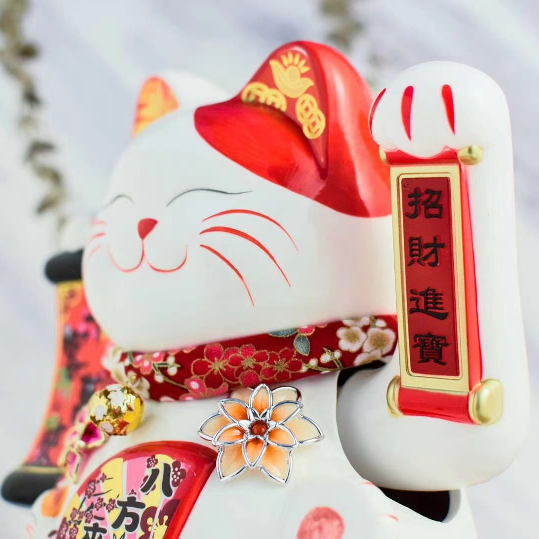 Creativo de estilo japonés fortuna gato de dibujos animados recepción fortuna artesanía apertura decoración regalo de oficina image 2