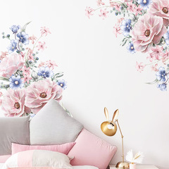 Fanxi's new pink blue floral living room bedroom entrance wall beautification decorative wall sticker removable FX-C131