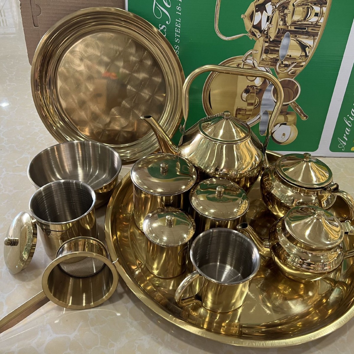 12 조각 차 세트 골드 6/상자 외부 상자 45*45*43cm