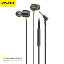 AWEI用維入耳式有線耳機L5 帶麥編織線材不易損壞無損高音質