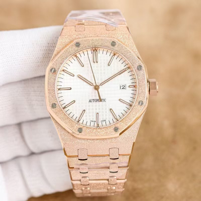 Ap15400 Frost Gold Royal Oak Series Watch Octagonal Dial Fully Automatic Mechanical 316L Steel Strap