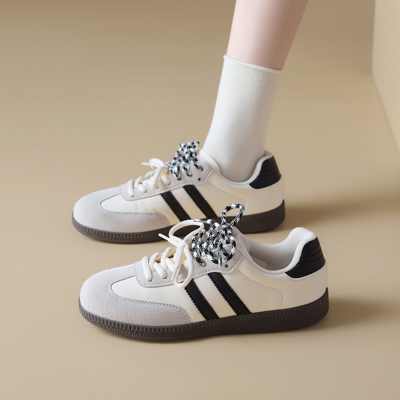 Augusto Lion Dengde zapatos de entrenamiento para mujeres primavera 2025 nuevo tipo plano Gump zapatos blancos retrópatos deportivos casuales