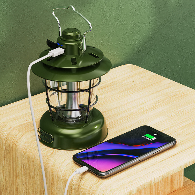 Cruz-frontera retro linterna de emergencia al aire libre multifuncional tienda de campaña lámpara recargable lámpara portátil lámpara de camping hogar