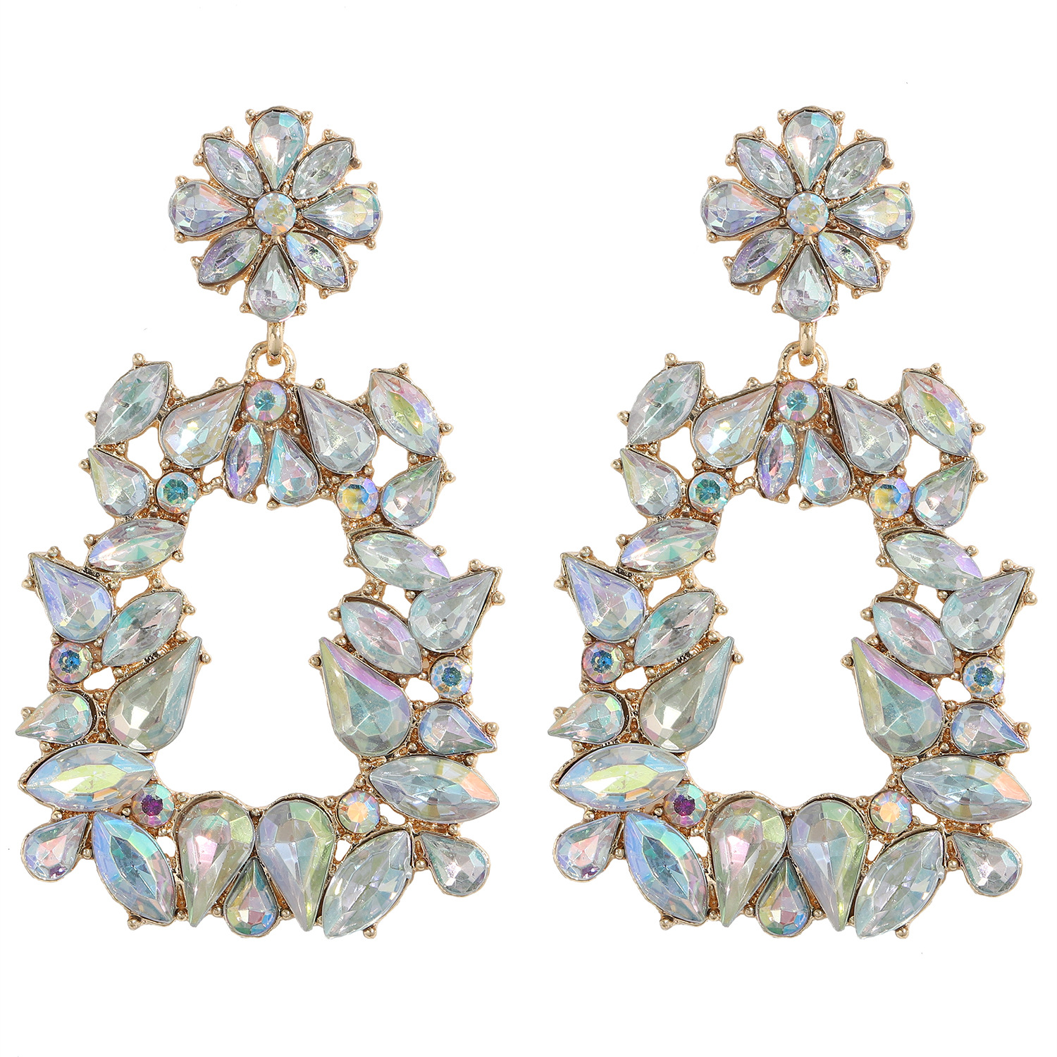 Wholesale Fashion Geometric Shiny Alloy Diamonds Big Earrings display picture 21