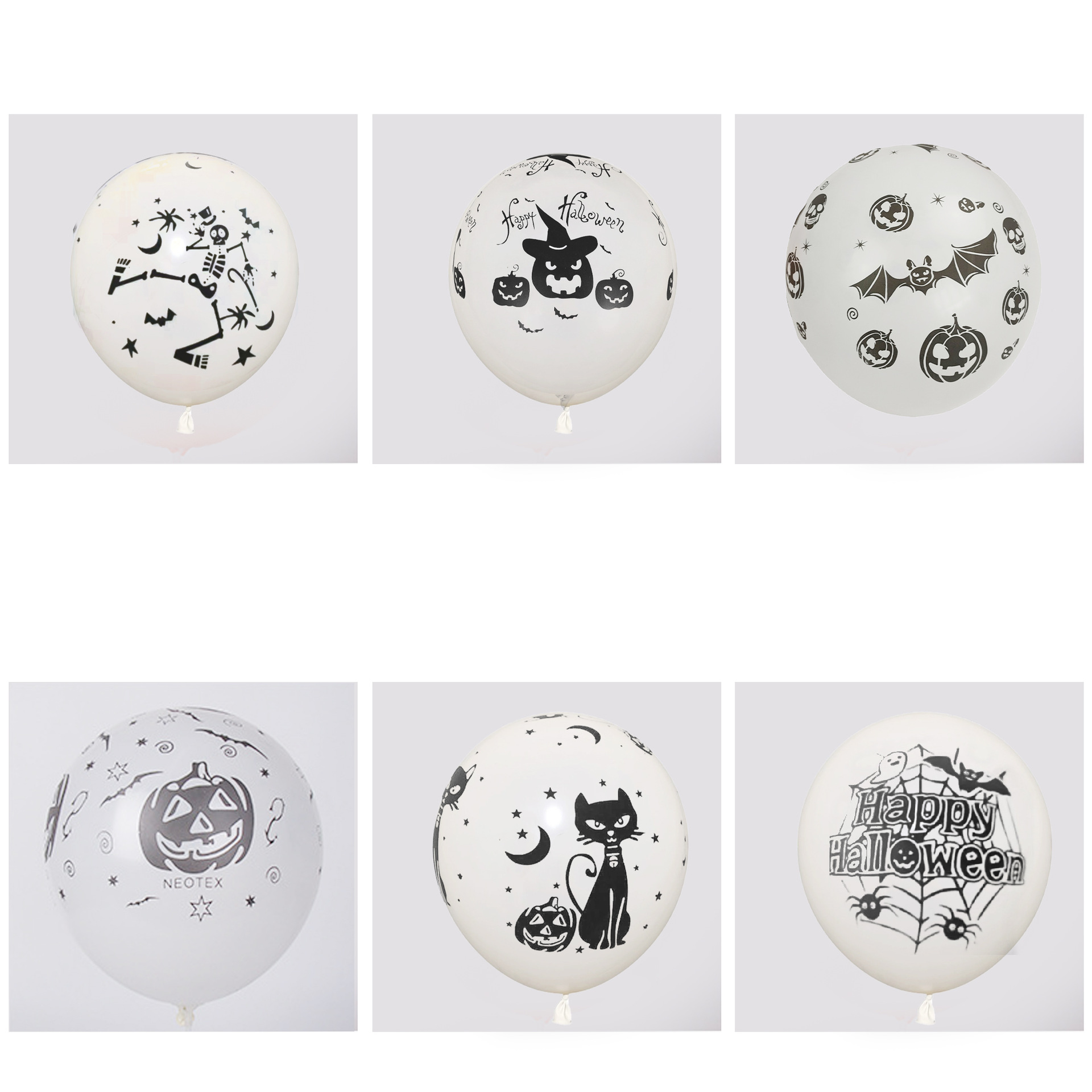 10 pulgadas Halloween Cinco imágenes blancas mezcladas 100 pcs / pack