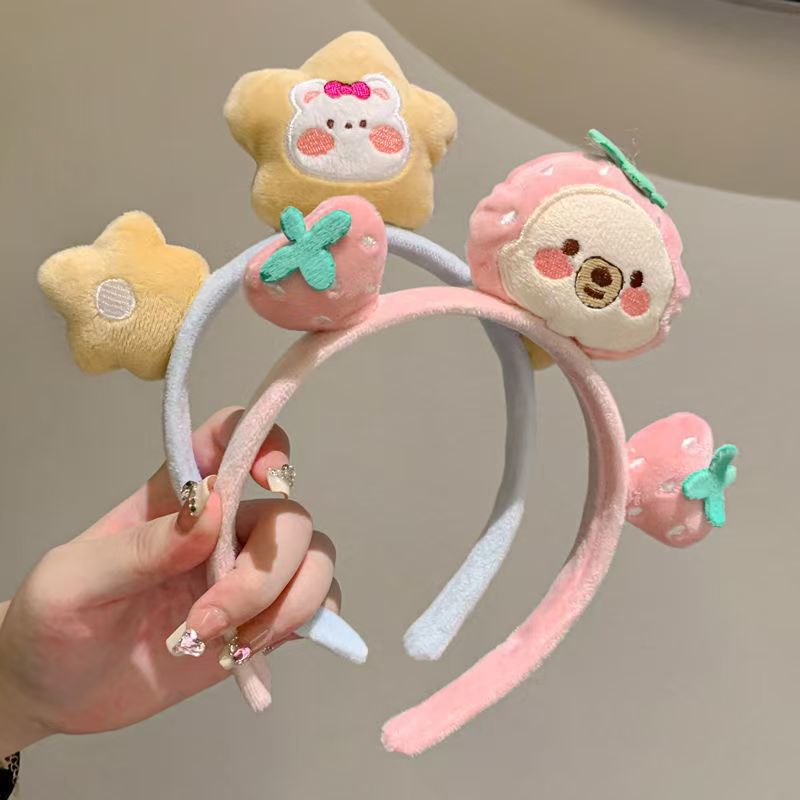 Nuevos dibujos animados miedo de lavar la cara de un perro cabello extraño cabello estrellas cabello de peluche personalidad pinzas de cabello al por mayor