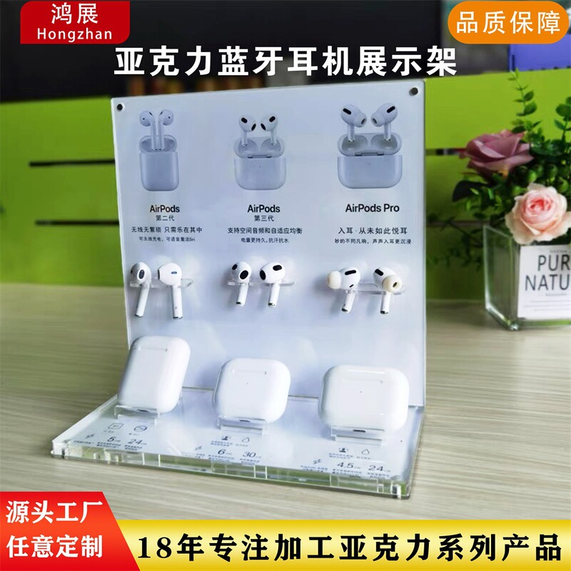 New AirPods Series Three-In-One Headphone Display Stand for 2Nd, 3Rd, and 4Th Generation Earbuds, High Transparency