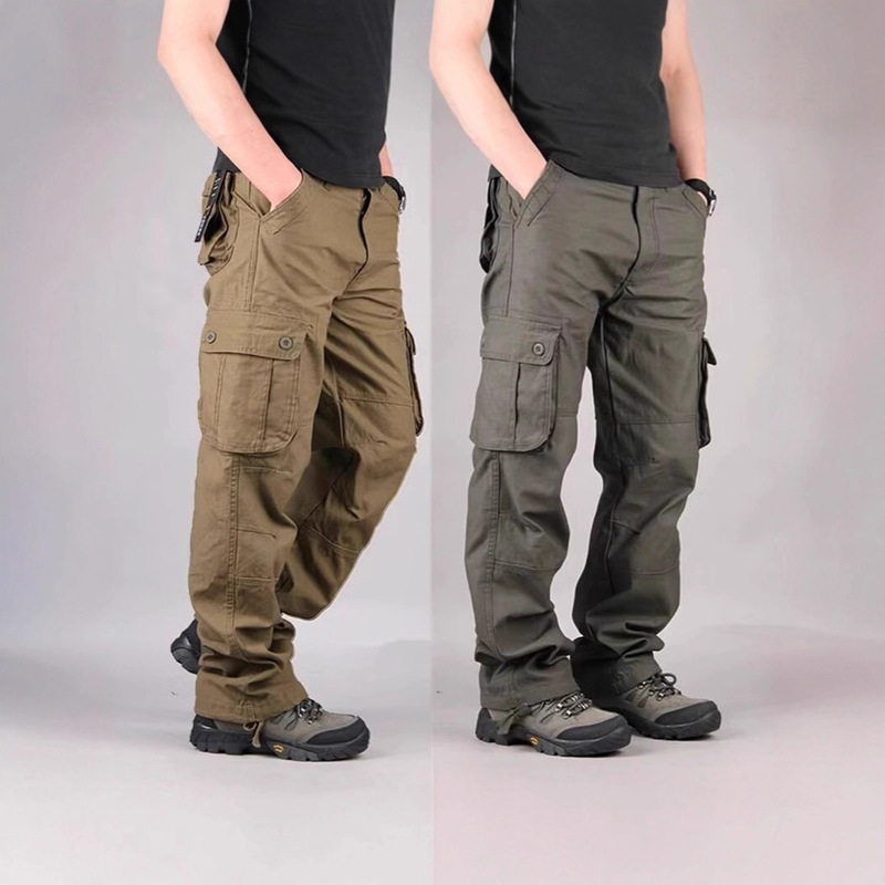 Sports Jogging Sweatpants Hiking Drawstring Multi-Pocket Tactical Pants Amazon Hot-Selling Men's Casual Cargo Pants