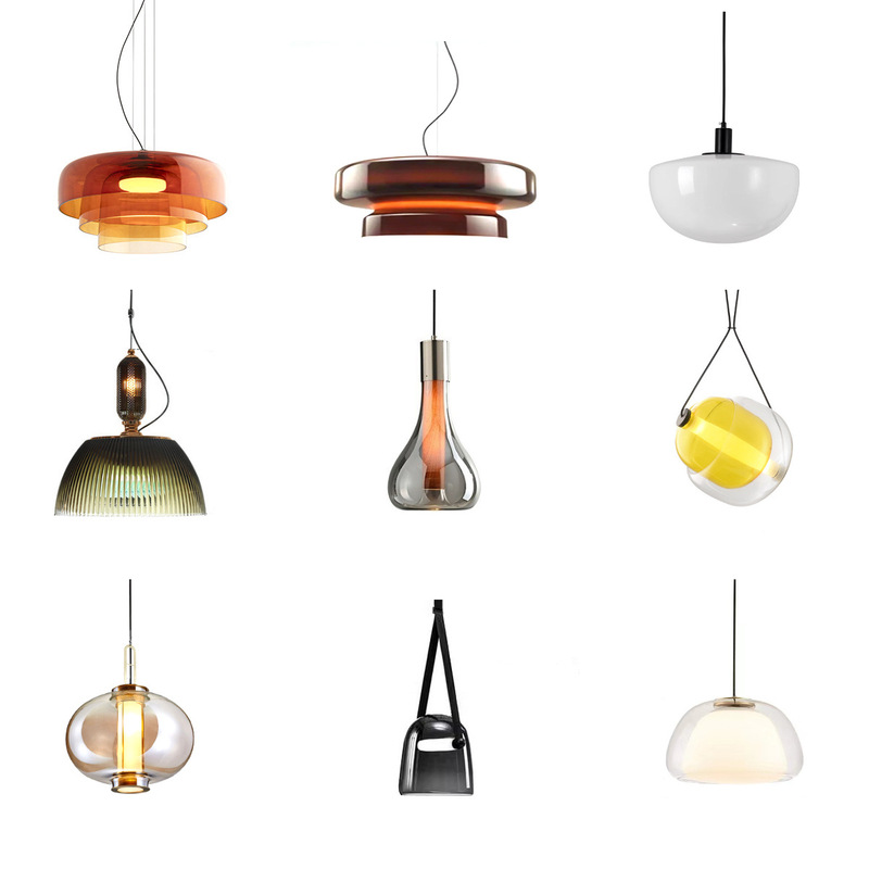 Designer Box Decoration French Bedroom Bedside Model Room Restaurant Creative Round Bar Glass Chandelier