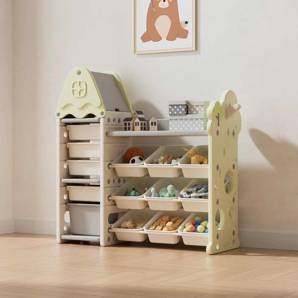 Estante de almacenamiento de juguetes para niños multicapa estante de libros pintados para bebés domésticos estante de almacenamiento de gran capacidad de clasificación de almacenamiento