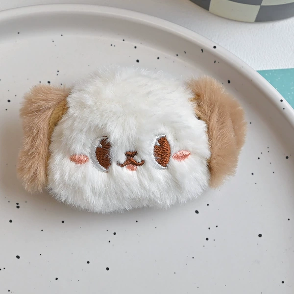 3# white puppy hair clip