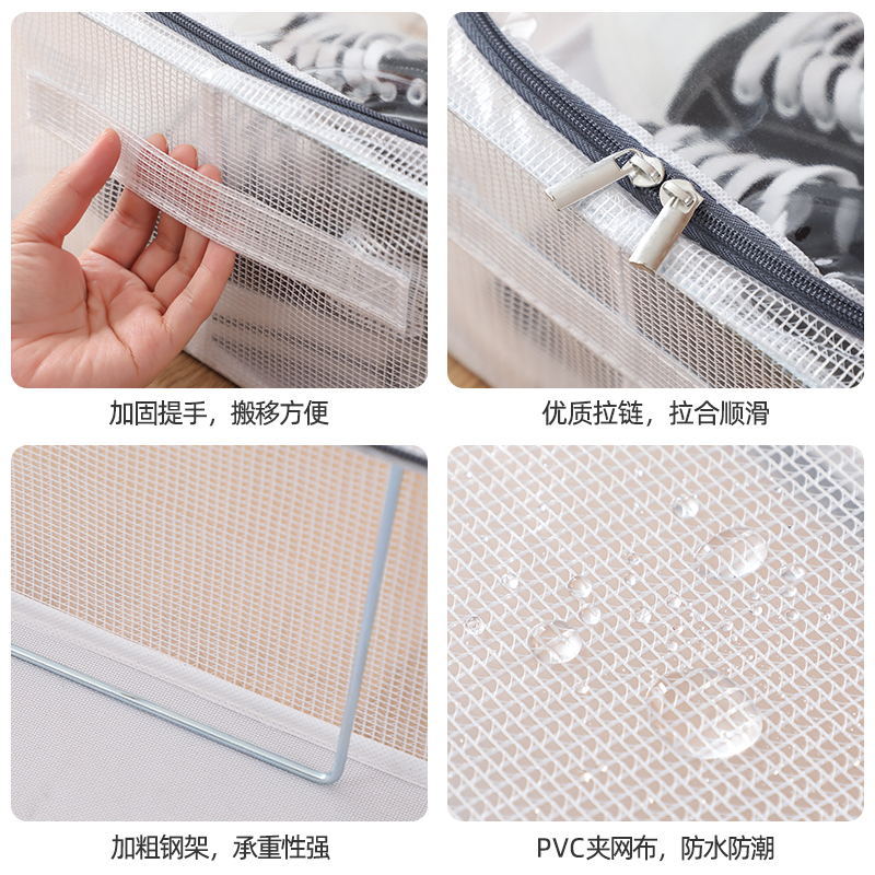 Caja de almacenamiento de caja de zapatos Instalación gratuita Zapatero plegable ahorra espacio Gabinete de zapatos transparente engrosado a prueba de polvo Caja de almacenamiento de artefactos