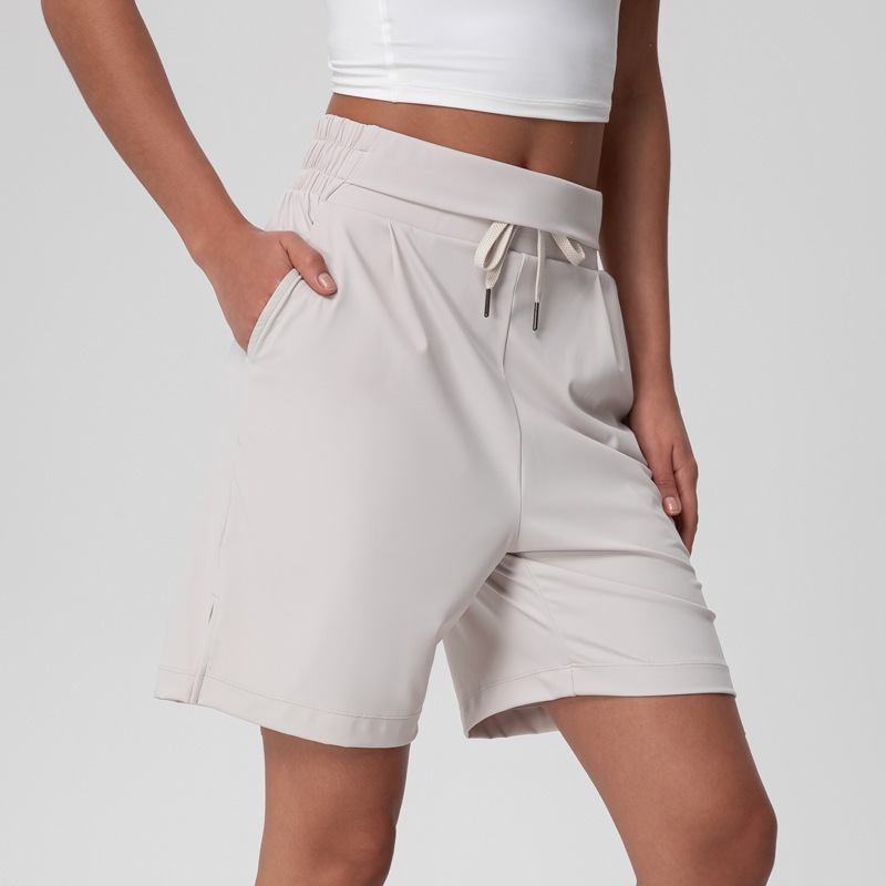 Lulu Sports Five-Point Pants Women's High-Waisted Loose Quick-Drying Elastic Fitness Wear Running Cycling Pants Yoga Shorts in Stock