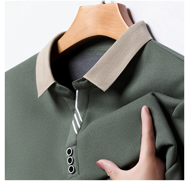 Herren Poloshirt Langarm Mit Plüschfutter Für Den Winter_voghion.com