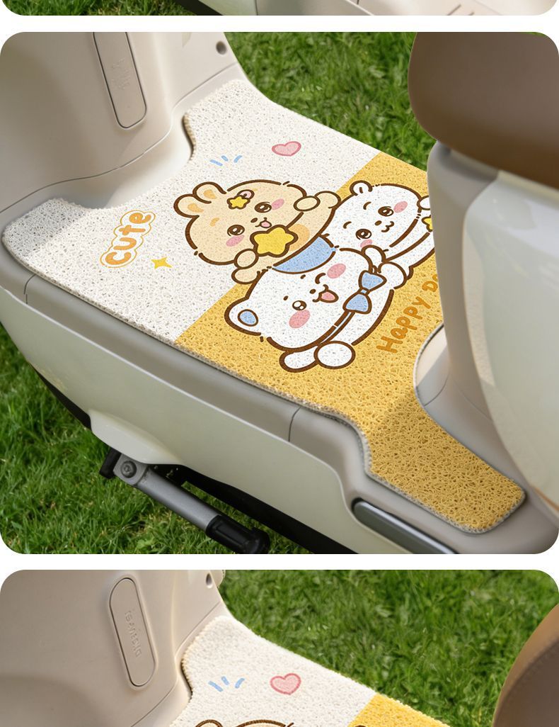 Tailing Premium Electric Vehicle Waterproof Wire Loop Foot Mat, Wear-Resistant Foot Pad for Electric Scooters