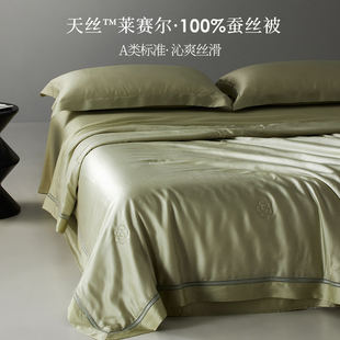 Pure Silk Quilt Class a Lenzing Tencel Jacquard Summer Cool Quilt Four-Piece Set Cool Ice Silk Air-Conditioned Quilt