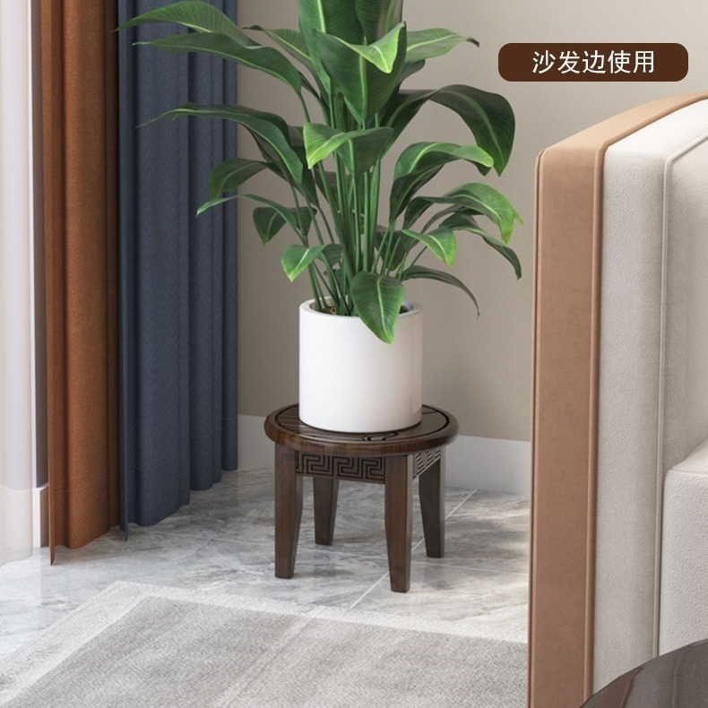 New Chinoiserie High Mountain Bamboo Ancient Rhyme Flower Stand Living Room Floor-standing Flower Pot Flower Stand Ancient Style Spider Orchid Bonsai Display Stand