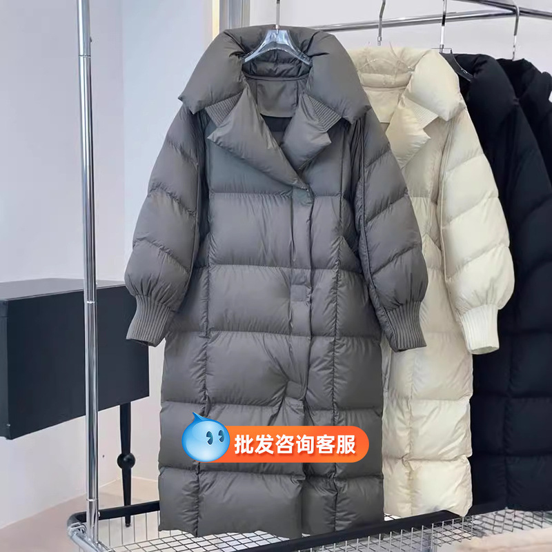广州十三行平湖白鸭绒女士羽绒服高级感中长款冬季女装外套女批发|undefined