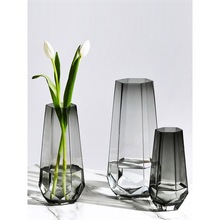 现代轻奢透明玻璃花器插花花瓶摆件家居客厅电视柜简约餐桌装饰品