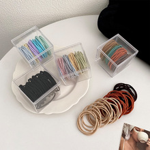 混色盒装扎头橡皮筋发绳女网红丸子头马尾发圈头绳高弹力头饰发饰