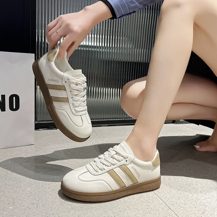 Women's German Training Shoes - Versatile Leather Board Trainers_voghion.com