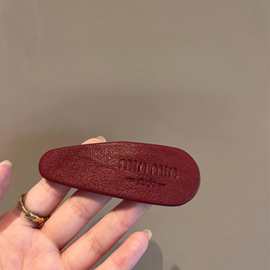 复古做旧皮质发夹韩版气质三角BB夹侧边刘海夹子后脑勺碎发夹