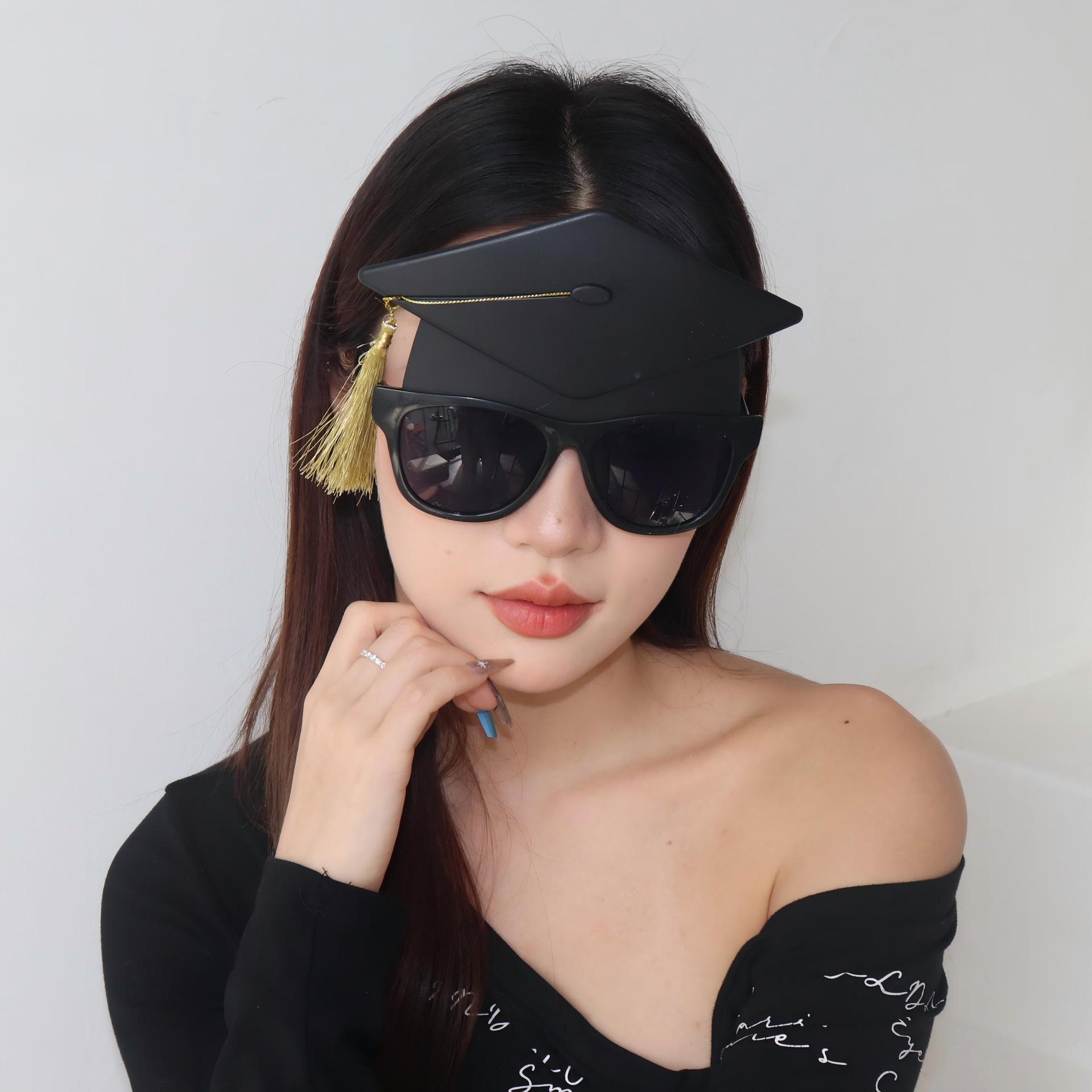 Gafas de Graduación con Gorro de Licenciado de Plástico ABS para Fiestas y Fotos