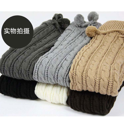Extended and thickened foot warmers, twist wool boot covers, ball over-the-knee high leg warmers, piles of knitted socks