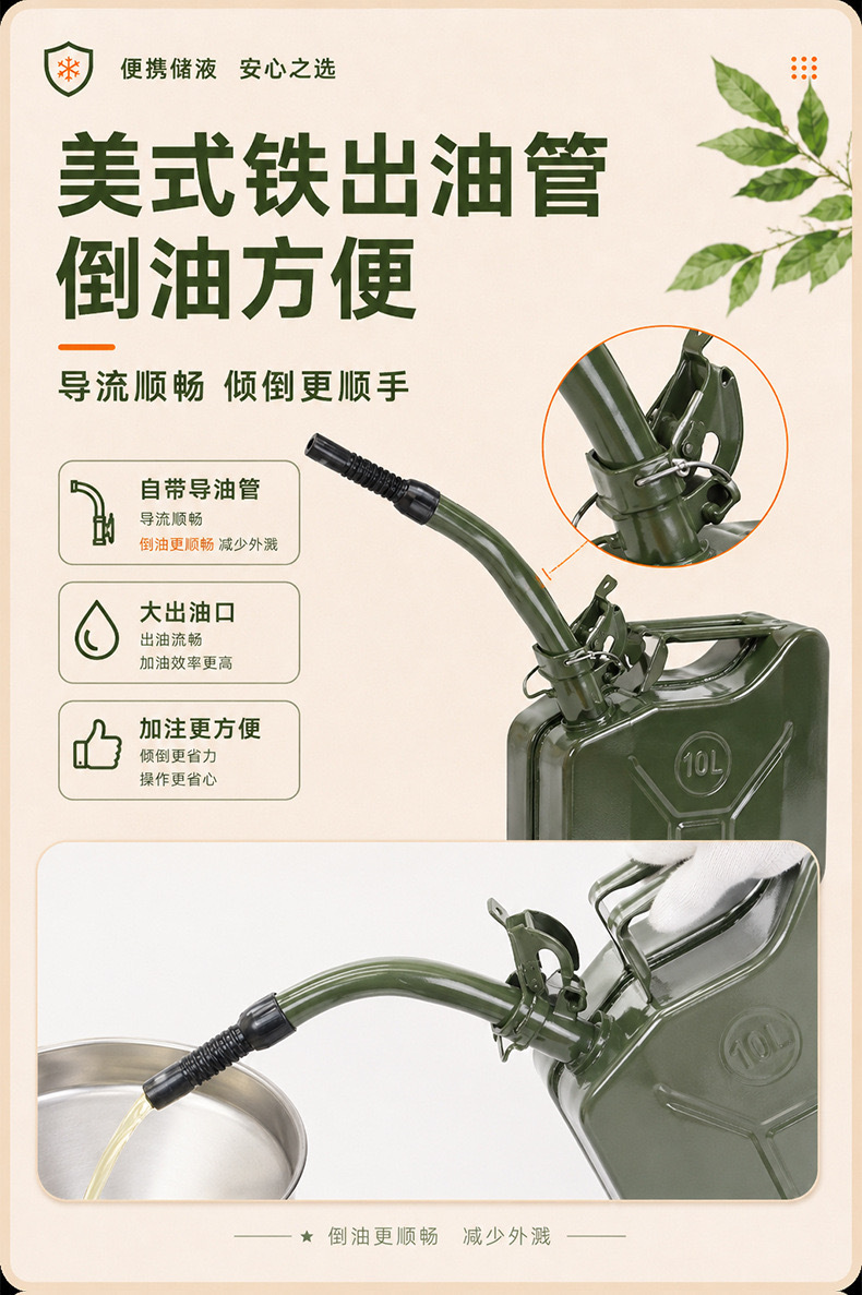 American-style oil drum 5L 10L 20L portable gasoline drum, portable oil drum, spare oil drum, American-style gasoline drum