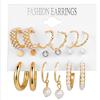 Zirconium from pearl, earrings, set, European style, suitable for import, 2021 collection