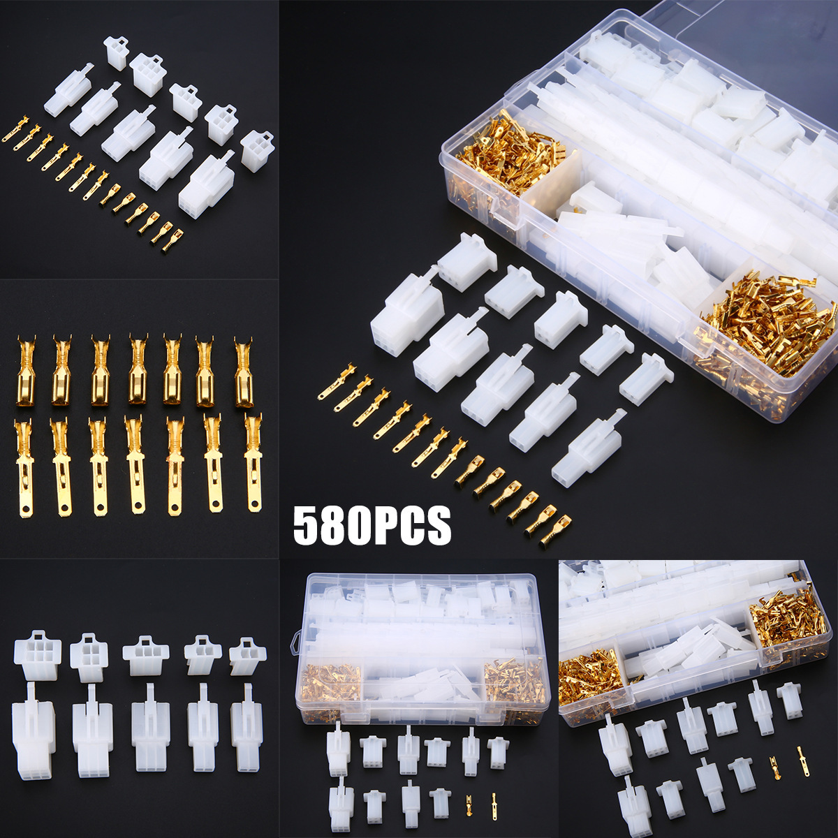 580PCS 50套汽车摩托车2.8mm 2 3 4 6 9针接线端子连接器