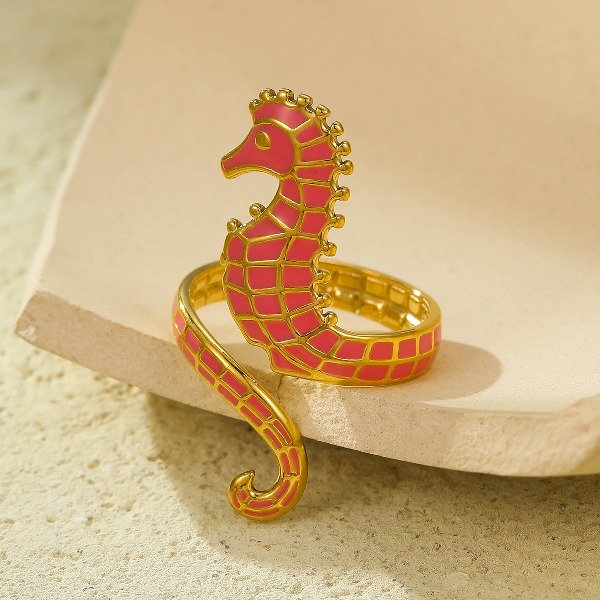 6g Weight 0.03µm-0.05µm Gold Plating Thickness PVD Coated Gold Plating Process Real Gold Plated Plating Material Rings Classification One Size Ring Size 1 Piece Quantity Party, Street Occasion 304 Stainless Steel Material Hippocampus Pattern Women's Gender Beach, Simple Style Style Waterproof Non Tarnish, Plating Craft PVD Coated Real Gold Plated Hippocampus 304 Stainless Steel Beach Simple Style Waterproof Non Tarnish Rings 2