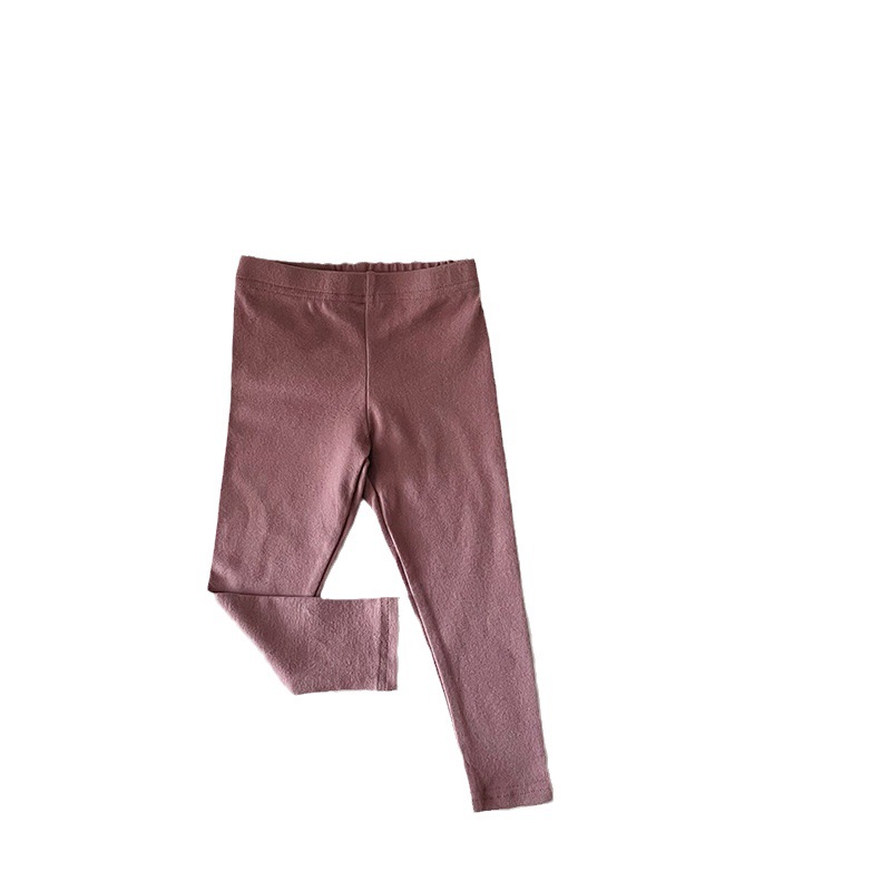 INS estilo coreano bebé polainas nuevo algodón Mediados de cintura pantalones de los niños de color sólido casual ropa de abrigo Delgado Leggings
