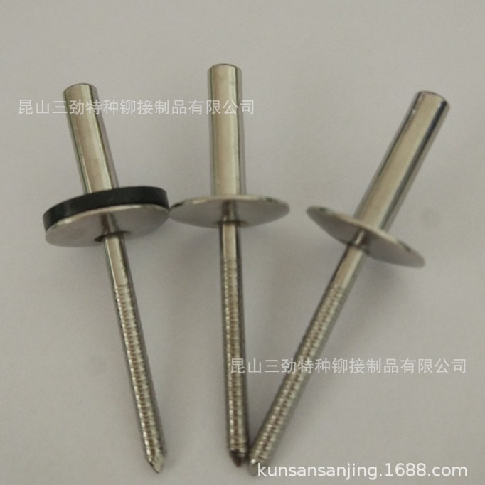 全304不锈钢封闭型抽芯铆钉 316封闭式抽芯盲铆钉大帽沿GB12615.4