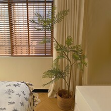 森空间绿植软装蓝花楹轻奢室内客厅摆件奶油风格仿生假树盆栽