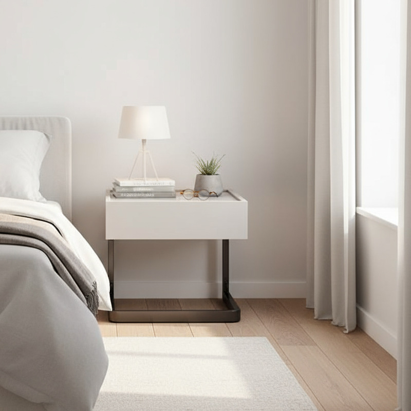 Bedside Table Storage Cabinet Modern Simple Home Light Luxury Style Simple Bedroom Italian Bedside Small Drawer Cabinet Storage Rack